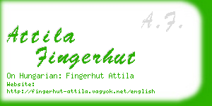 attila fingerhut business card